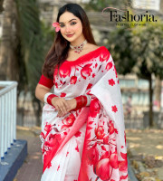 SM-3201 Semi Moslin Soft Silk Sharee